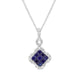 18ct White Gold Sapphire Diamond Pave Cluster Pendant, FEU-2610.