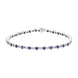 18ct White Gold 3.13ct Sapphire 0.60ct Diamond Rubover Set Line Bracelet