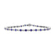 18ct White Gold 3.13ct Sapphire 0.60ct Diamond Rubover Set Line Bracelet