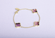 18ct Yellow Gold Blue John  bloom Four Leaf Clover Chain Bracelet