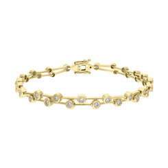 18ct Yellow Gold 0.94ct Diamond Double Row Bubble Bracelet