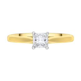 18ct Yellow Gold GIA Certified EVS1 0.40ct Diamond Princess Cut Solitaire Ring