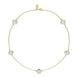 18ct Yellow Gold White Mother of Pearl Bloom Four Leaf Clover Necklace