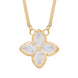 18ct Yellow Gold WHITE MOP Bloom Small Marquise Flower Necklace
