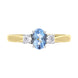 18ct Yellow Gold 0.47ct Aquamarine 0.14ct Diamond Three Stone Ring