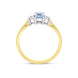 18ct Yellow Gold 0.47ct Aquamarine 0.14ct Diamond Three Stone Ring