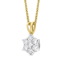 18ct Yellow Gold 0.53ct Diamond Star Cluster Necklace