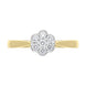 18ct Yellow Gold 0.23ct Diamond Millgrain Flower Cluster Ring