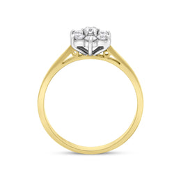 18ct Yellow Gold 0.34ct Diamond Cluster Ring