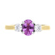 18ct Yellow Gold 0.93ct Pink Sapphire 0.33 Diamond Trilogy Ring