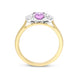 18ct Yellow Gold 0.93ct Pink Sapphire 0.33 Diamond Trilogy Ring
