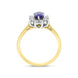 18ct Yellow Gold 0.62ct Sapphire 0.37ct Diamond Emerald Cut Cluster Ring