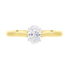 18ct Yellow and White Gold .50 Diamond Solitaire Oval Ring Size M GIA FVS1