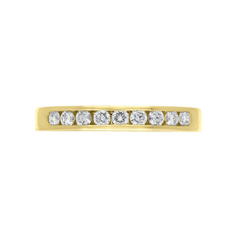 18ct Yellow Gold 0.30ct Diamond Nine Stone Channel Set Eternity Ring
