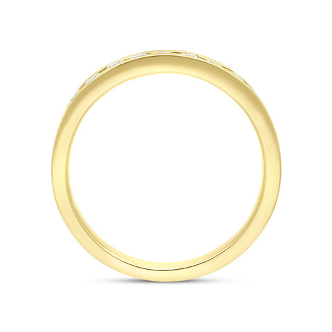18ct Yellow Gold 0.30ct Diamond Nine Stone Channel Set Eternity Ring