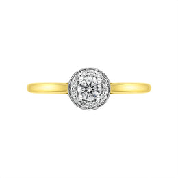 18ct Yellow Gold 0.31ct Diamond Round Cluster Ring
