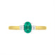 18ct Yellow Gold 0.46ct Emerald Diamond Oval Cut Three Stone Ring