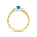 18ct Yellow Gold 0.46ct Emerald Diamond Oval Cut Three Stone Ring