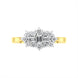 18ct Yellow Gold 0.60ct Diamond Baguette Cut Vintage Style Cluster Ring