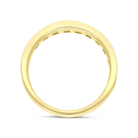 18ct Yellow Gold 0.75ct Diamond Ten Stone Channel Set Eternity Ring