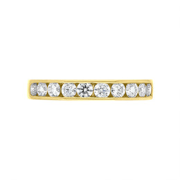 18ct Yellow Gold 0.75ct Diamond Ten Stone Channel Set Eternity Ring