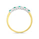 18ct Yellow Gold Emerald Diamond Nine Stone Half Eternity Ring