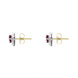 18ct Yellow Gold Ruby Diamond Pear Stud Earrings