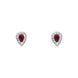18ct Yellow Gold Ruby Diamond Pear Stud Earrings, FEU-2600.