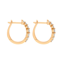 18ct Rose Gold Diamond 0.32ct Claw Set Hoop Earrings