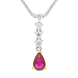18ct White and Yellow Gold Ruby Diamond Drop Necklace FEU-400