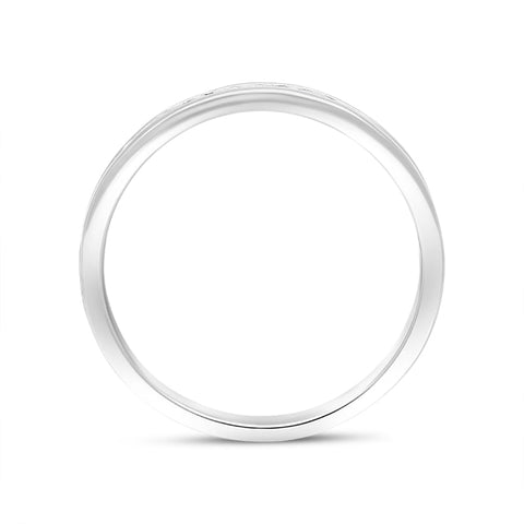 18ct White Gold 0.14ct Diamond Channel Set Half Eternity Ring