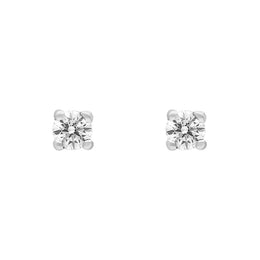 18ct White Gold 0.15ct Diamond Solitaire Brilliant Cut Stud Earrings, FEU-2262.