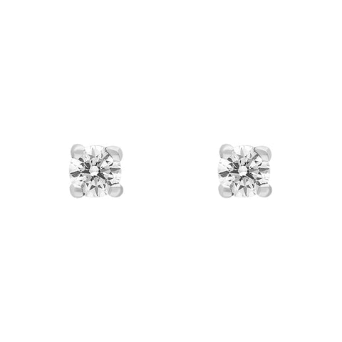 18ct White Gold 0.15ct Diamond Solitaire Brilliant Cut Stud Earrings, FEU-2262.
