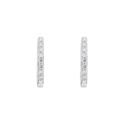 18ct White Gold 0.21ct Diamond Hoop Earrings FEU-2856