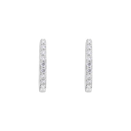 18ct White Gold 0.21ct Diamond Hoop Earrings FEU-2856