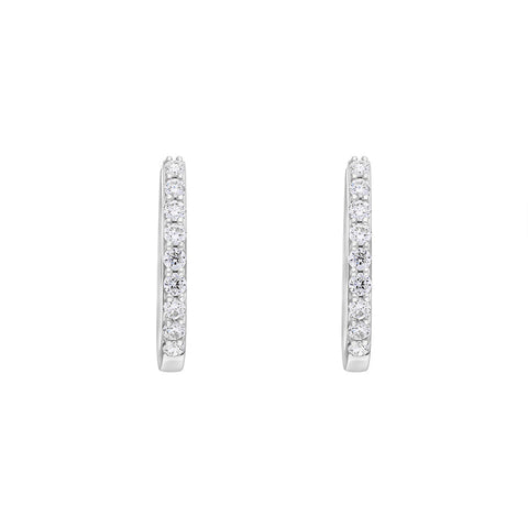 18ct White Gold 0.21ct Diamond Hoop Earrings FEU-2856