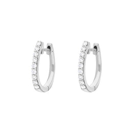 18ct White Gold 0.21ct Diamond Hoop Earrings