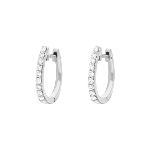 18ct White Gold 0.21ct Diamond Hoop Earrings