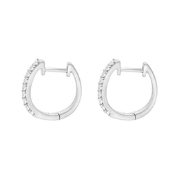 18ct White Gold 0.21ct Diamond Hoop Earrings