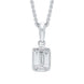 18ct White Gold 0.22ct Diamond Baguette Round Brilliant Cut Cluster Necklace, P3703.