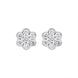 18ct White Gold 0.25ct Diamond Cluster Flower Stud Earrings FEU-2780