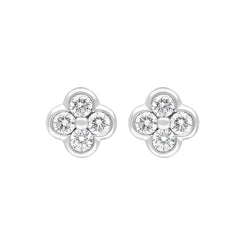 18ct White Gold 0.25ct Diamond Cluster Stud Earrings, FEU-2685.