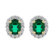 18ct White Gold 0.26ct Emerald Diamond Oval Stud Earrings, PJW-344.