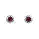 18ct White Gold 0.28ct Ruby Diamond Cluster Earrings, 03-13-385.
