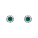 18ct White Gold 0.31ct Emerald Diamond Cluster Earrings, 03-12-212.