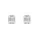 18ct White Gold 0.34ct Diamond Baguette Cut Cluster Stud Earrings, FEU-2686.