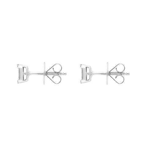 18ct White Gold 0.34ct Diamond Baguette Cut Cluster Stud Earrings