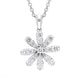 18ct White Gold 0.38ct Diamond Daisy Cluster Pendant Necklace FEU-2751