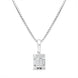 18ct White Gold 0.39ct Diamond Baguette Round Brilliant Cut Cluster Pendant, FEU-2682.