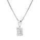 18ct White Gold 0.39ct Diamond Baguette Round Brilliant Cut Cluster Pendant